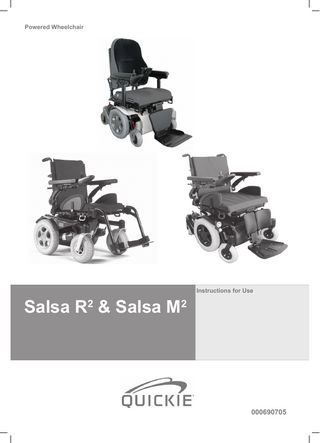 Powered Wheelchair  Salsa R2 & Salsa M2  Instructions for Use  000690705  