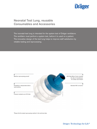 Neonatal Tets Lung , Reusable Consumables and Accessories Guide