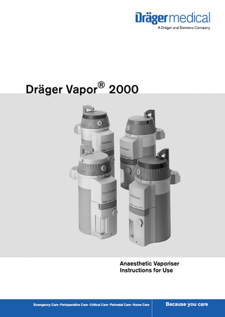 Drager Vapor 2000 Instructions for Use Edition 11 Aug 2005