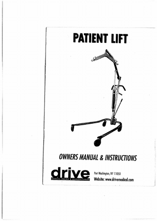 Drive Owners Manual and Instructions Hoist