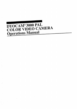 DYOCAM 3000PAL Operations Manual 1993