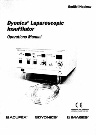 Dyonics Laparoscopic Insufflator Operations Manual