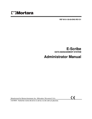 E-Scribe Administrator Manual Rev D1