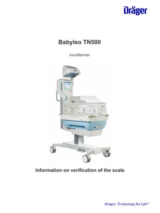Babyleo TN500 IncuWarmer  Information on verification of the scale  Babyleo TN500  