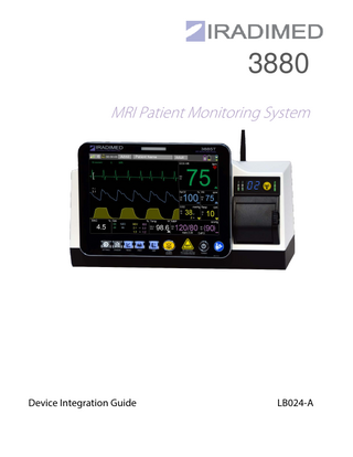 IRADIMED 3880 MRI Patient Monitoring  Device Integration Guide 
