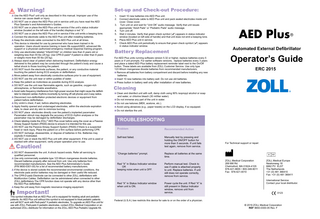 AED Plus Operators Guide ERC 2015 Rev B