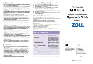 AED Plus Operator's Guide AHA 2015 Rev F