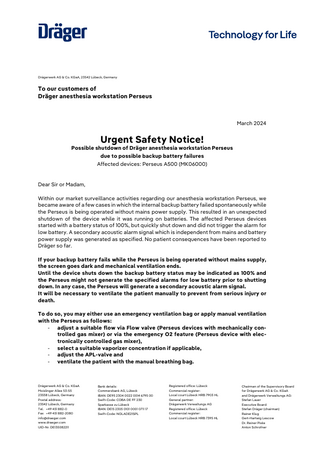 Perseus Workstation Urgent Safety Notice 
