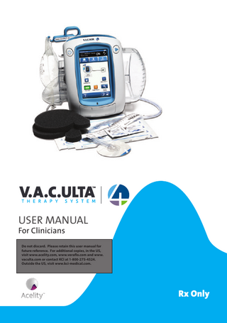 v.a.c ultra User Manual for Clinicians Rev A