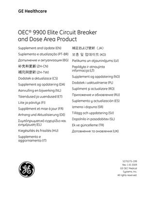 OEC 9900 Elite Supplement and Update Rev 1