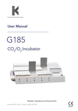 G185 Bench Top Incubator Instruction Manual Issue 13
