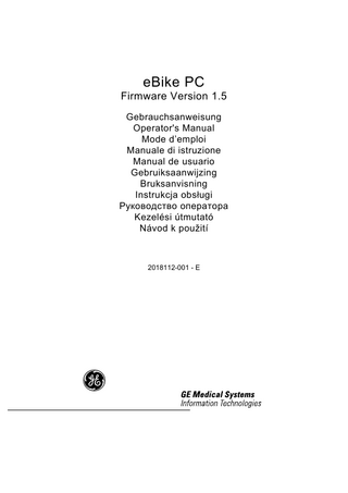 eBike PC Firmware Version 1.5 Operators Manual