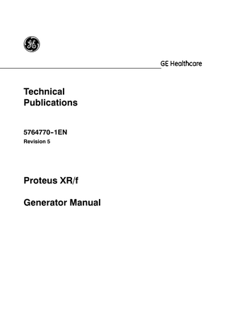 Proteus XR - f Generator Service Manual Rev 5