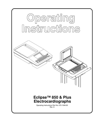 Eclipse™ 850 & Plus Operating Instructions Rev A