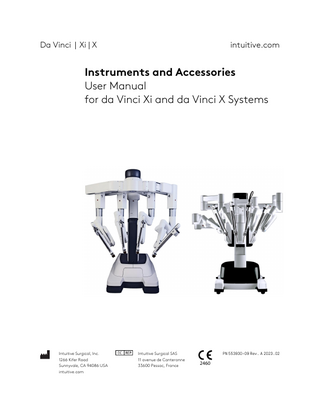 da Vinci Xi, da Vinci X Instruments and Accessories User Manual