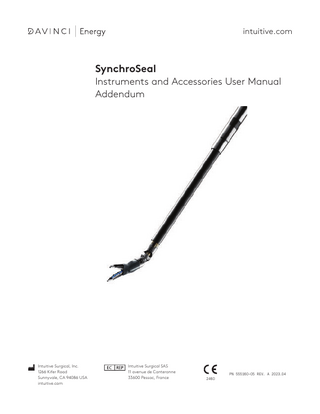 SynchroSeal Instrucments and Accessories User Manual Addendum Rev A