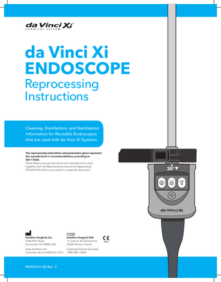 ENDOSCOPE Reprocessing Instructions