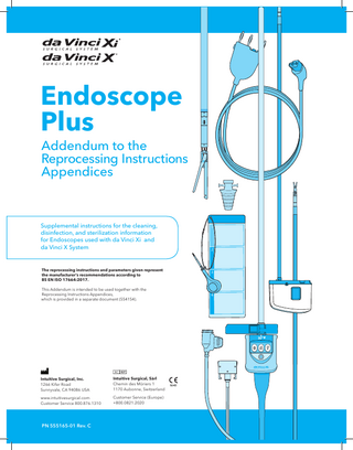 Endoscope Plus Addendum to the Reprocessing Instructions Appendices
