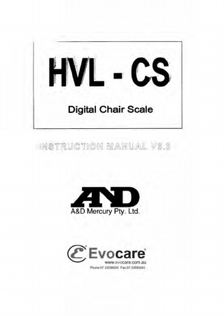 Digital Chair Scale HVL-CS Instruction Manual V3.0