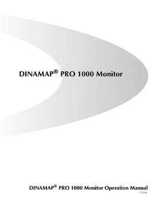 DINAMAP PRO 1000 Monitor Operation Manual Rev 328778 2000