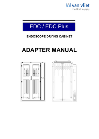 EDC / EDC Plus ENDOSCOPE DRYING CABINET  ADAPTER MANUAL  