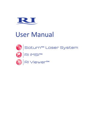 Saturn Laser System , RI IMS and RI Viewer User Manual Issue 5