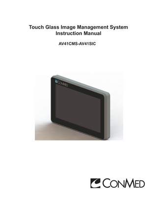 Touch Glass Image Management System Instruction Manual AV41CMS-AV41SIC  