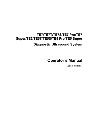 TE7 and TE5 Series [ Basic Volume ] Operators Manual 