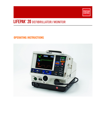 LIFEPAK 20 Defibrillator Monitor Operating Instructions 