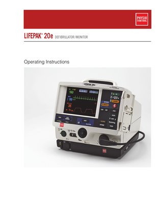 LIFEPAK 20e Defibrillator Monitor Operating Instructions