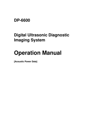 DP6600 Operation Manual [Acoustic Power Data] Ver 1.1