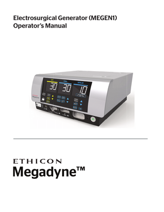 Ethicon Megadyne Electrosurgical Generator Operators Manual Rev D