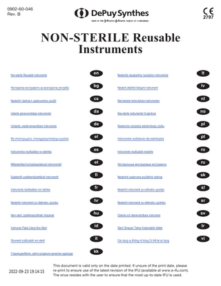 NON-STERILE Reusable Instruments Instructions for Use
