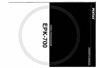 EPK-700 Video Processor Owner's Manual