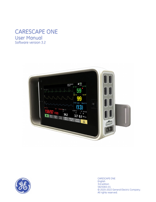 CARESCAPE ONE User Manual sw ver 3.2 3rd edition
