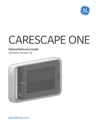 CARESCAPE ONE Clinical Reference Guide sw ver 3.0