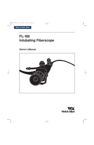 FL-100 Intubating Fiberscope Owners Manual