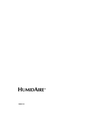 HumidAire Operating Manual