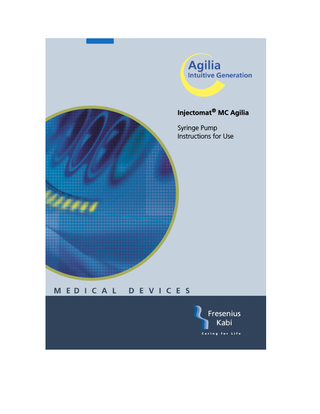 Injectomat MC Agilia Instructions for Use