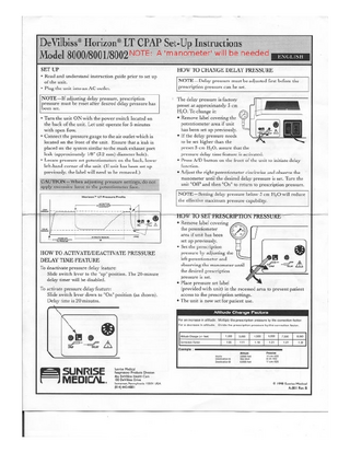 Horizon LT 8000 series Set-Up Instructions