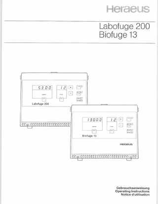 Labofuge 200 Instructions for Use