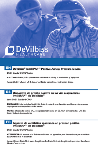 IntelliPAP DV51 CPAP Series Instruction Guide Rev A