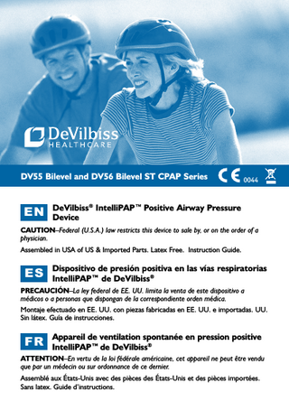 IntelliPAP DV555 & DV56 CPAP Series Instruction Guide Rev A