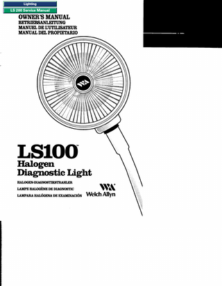 LS 100 Diagnostics Light Owners Manual