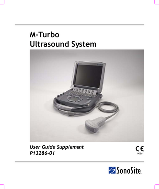 M-Turbo Ultrasound System  User Guide Supplement P13286-01  