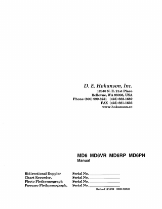MD6 Series Bidirectional Doppler Manual