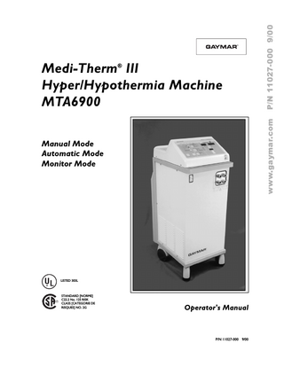 Medi-Therm® III MTA6900 Operators Manual