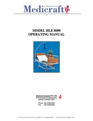 Medicraft HLE 8000 User Manual