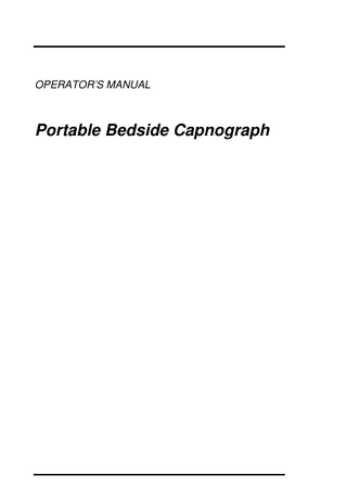 Microcap Portable Capnography Monitor Operators Manual Dec 2006