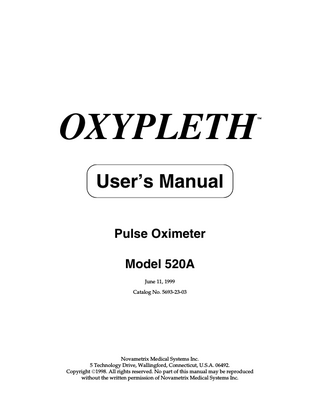 Model 520A Users Manual June 1999